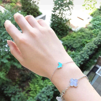 [LuckyStar] BUTTERFLY TÜRKIS SCHMETTERLING ARMBAND SILBER