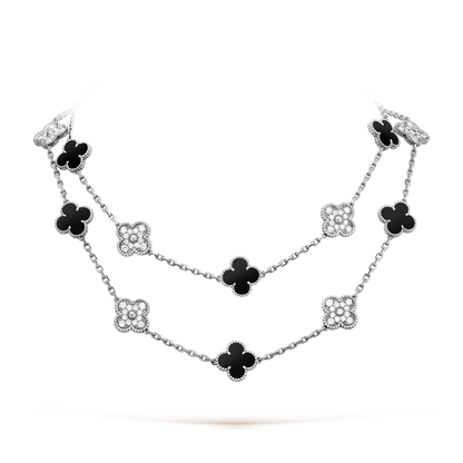 [LuckyStar]CLOVER 20 MOTIFS ONYX DIAMOND SILVER