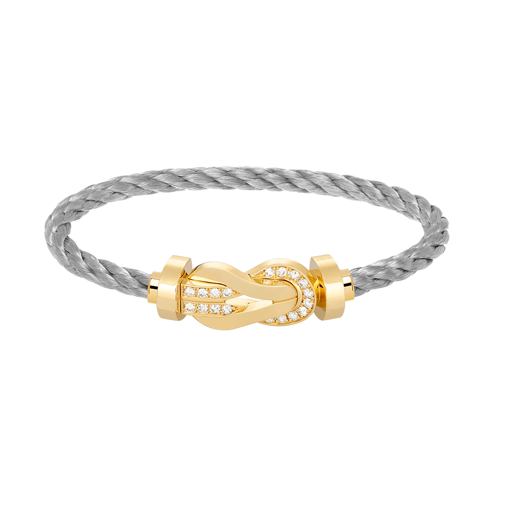 [LuckyStar]Chance großes 8-stelliges Schnallen-Halbdiamanten-Armband Gold