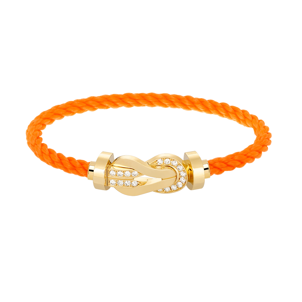 [LuckyStar]Chance großes 8-stelliges Schnallen-Halbdiamanten-Armband Gold