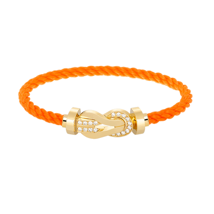 [LuckyStar]Chance großes 8-stelliges Schnallen-Halbdiamanten-Armband Gold