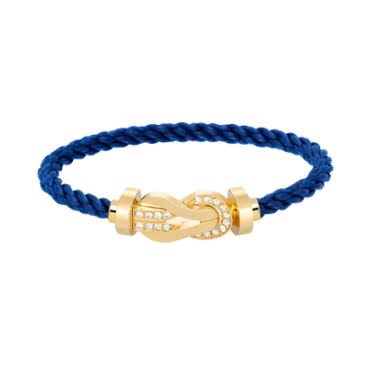 [LuckyStar]Chance großes 8-stelliges Schnallen-Halbdiamanten-Armband Gold