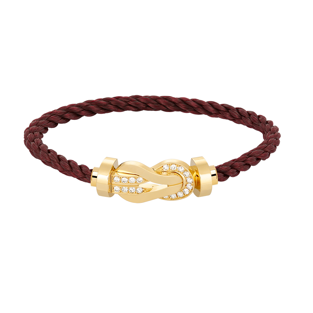 [LuckyStar]Chance großes 8-stelliges Schnallen-Halbdiamanten-Armband Gold