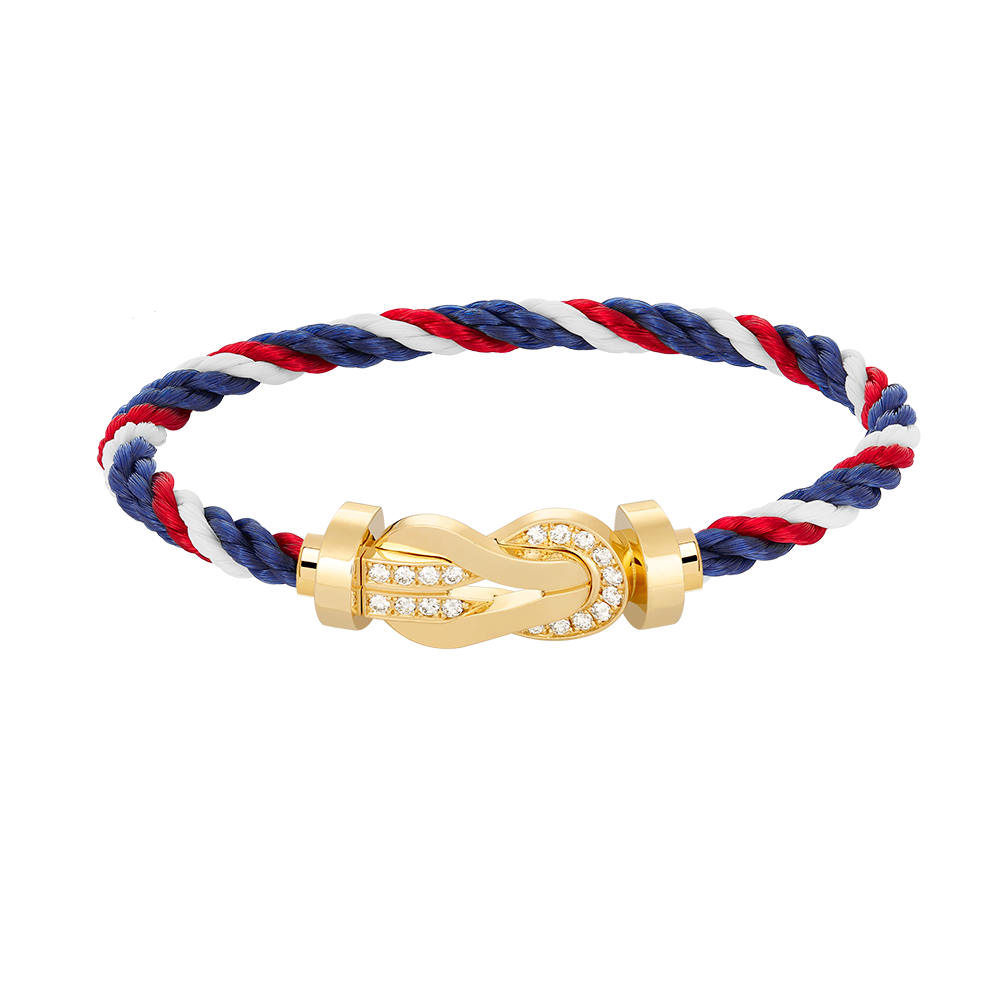 [LuckyStar]Chance großes 8-stelliges Schnallen-Halbdiamanten-Armband Gold