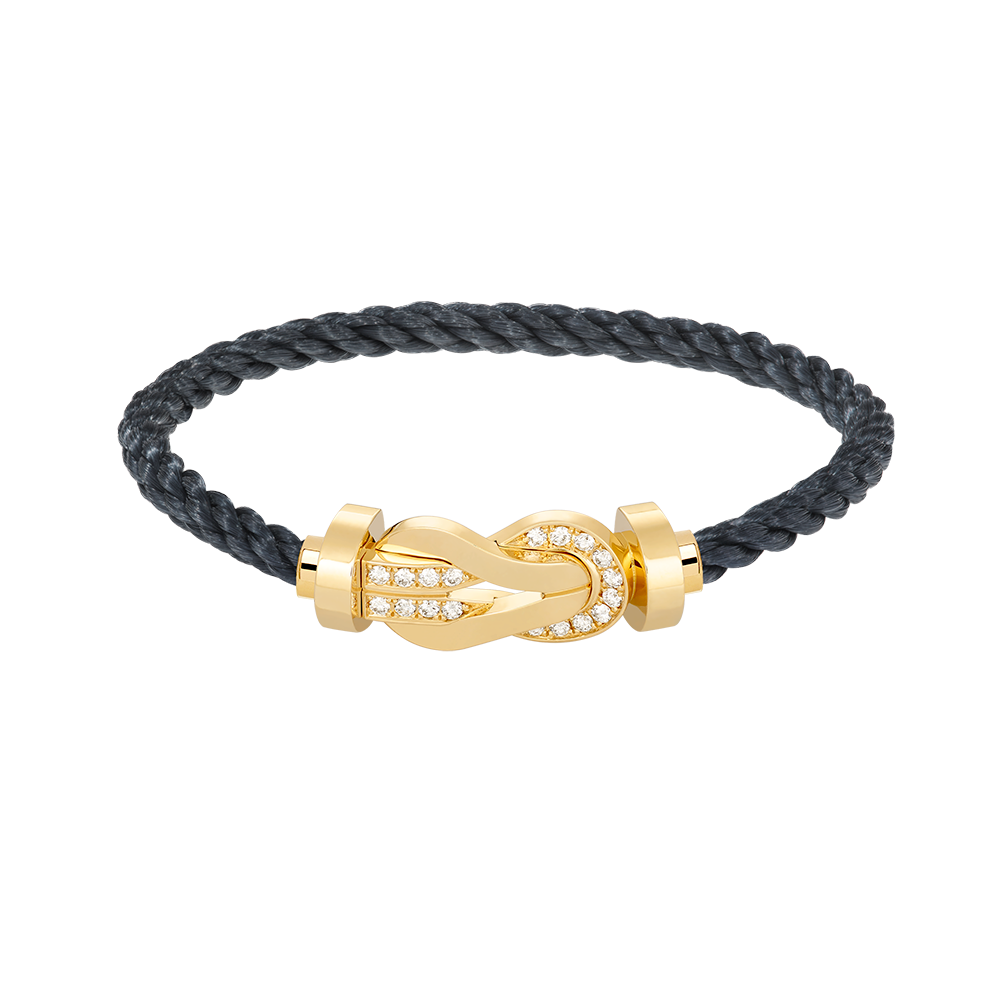 [LuckyStar]Chance großes 8-stelliges Schnallen-Halbdiamanten-Armband Gold