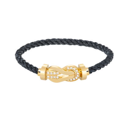 [LuckyStar]Chance großes 8-stelliges Schnallen-Halbdiamanten-Armband Gold