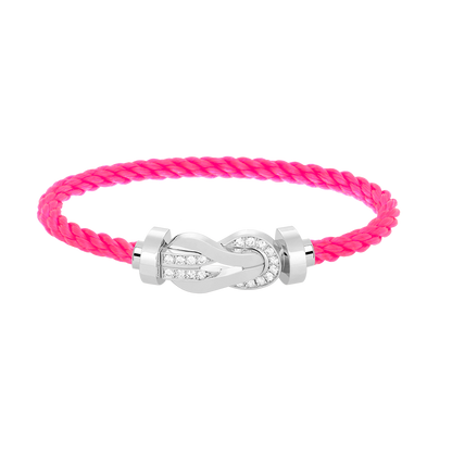 [LuckyStar]Chance großes 8-stelliges Schnallen-Halbdiamant-Armband Silber