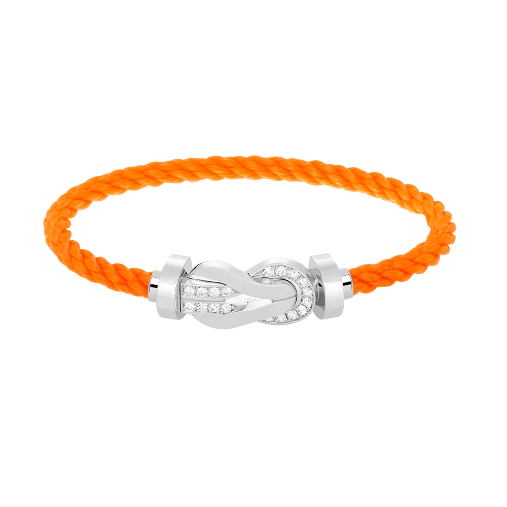 [LuckyStar]Chance großes 8-stelliges Schnallen-Halbdiamant-Armband Silber