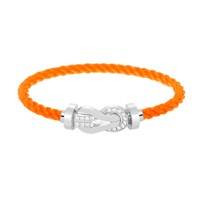 [LuckyStar]Chance großes 8-stelliges Schnallen-Halbdiamant-Armband Silber