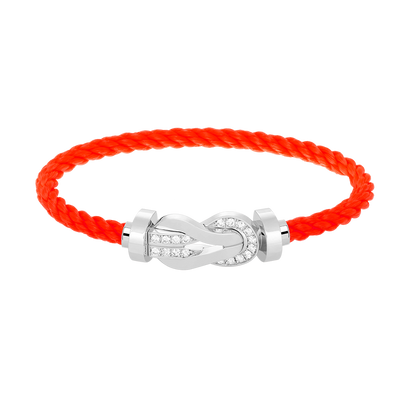 [LuckyStar]Chance großes 8-stelliges Schnallen-Halbdiamant-Armband Silber