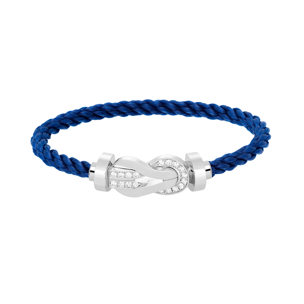 [LuckyStar]Chance großes 8-stelliges Schnallen-Halbdiamant-Armband Silber