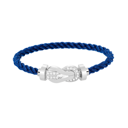 [LuckyStar]Chance großes 8-stelliges Schnallen-Halbdiamant-Armband Silber