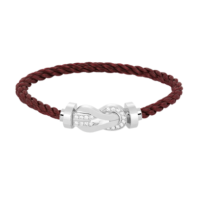 [LuckyStar]Chance großes 8-stelliges Schnallen-Halbdiamant-Armband Silber