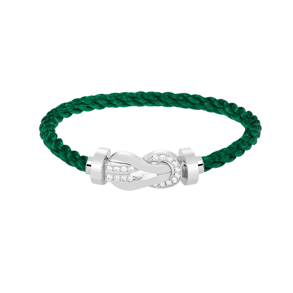 [LuckyStar]Chance großes 8-stelliges Schnallen-Halbdiamant-Armband Silber