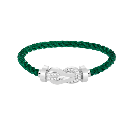 [LuckyStar]Chance großes 8-stelliges Schnallen-Halbdiamant-Armband Silber