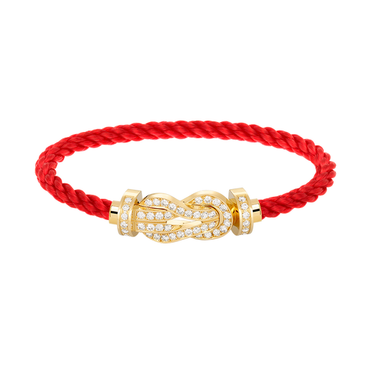 [LuckyStar]CHANCE GROßES 8-FACH-ARMBAND MIT VOLLDIAMEN UND SCHNALLE, GOLD