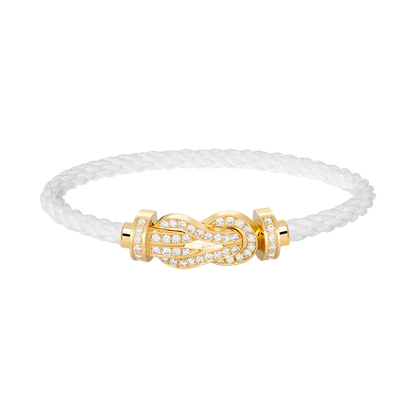 [LuckyStar]CHANCE GROßES 8-FACH-ARMBAND MIT VOLLDIAMEN UND SCHNALLE, GOLD