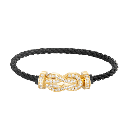 [LuckyStar]CHANCE GROßES 8-FACH-ARMBAND MIT VOLLDIAMEN UND SCHNALLE, GOLD