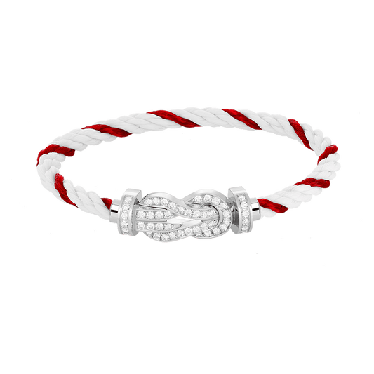 [LuckyStar]CHANCE GROßES 8-FACH-ARMBAND MIT VOLLMUNDDIAMANTEN, SILBER