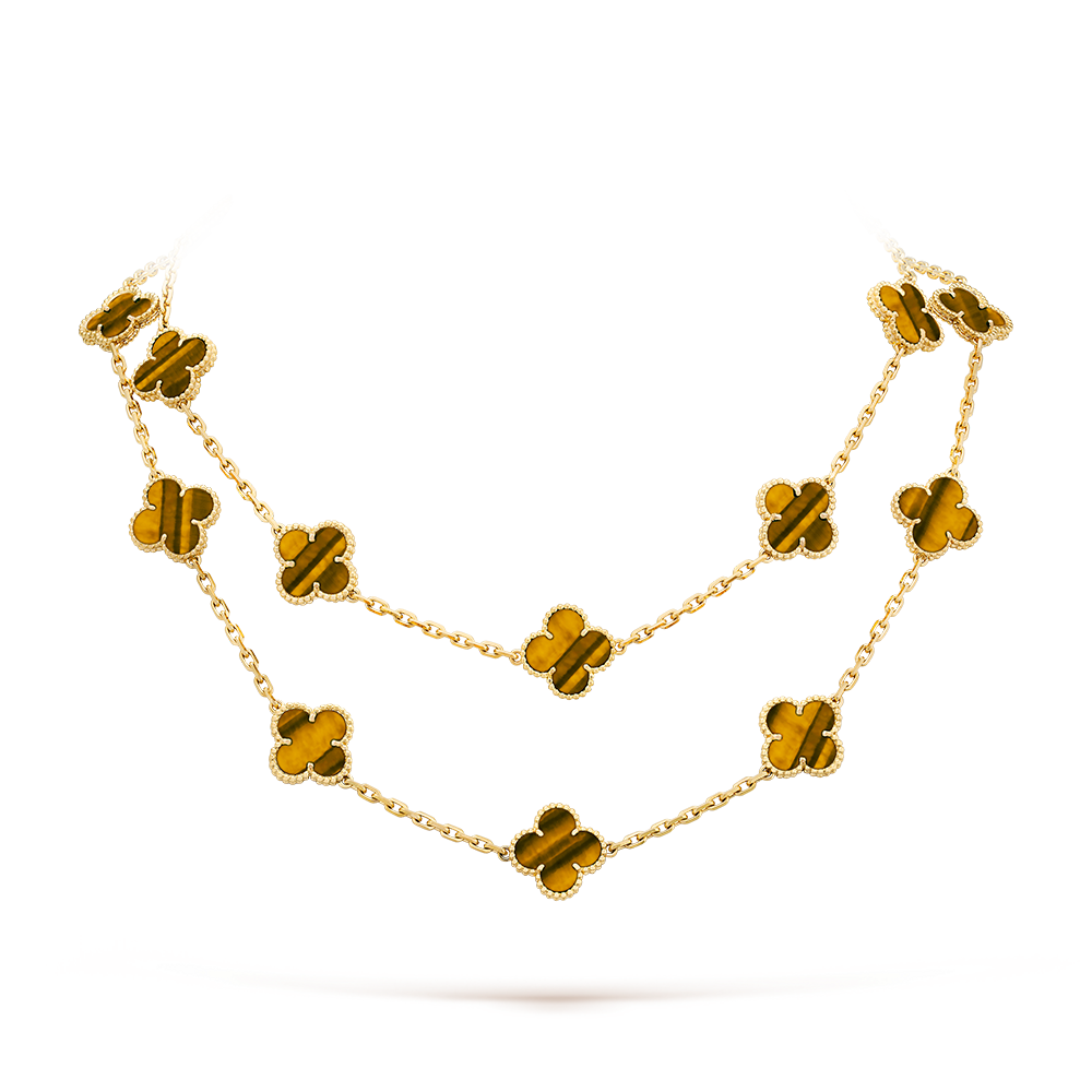 [LuckyStar]CLOVER 20 MOTIFS TIGER EYE ROSE GOLD