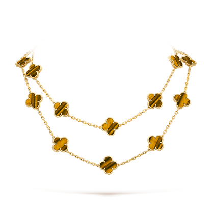 [LuckyStar]CLOVER 20 MOTIFS TIGER EYE ROSE GOLD