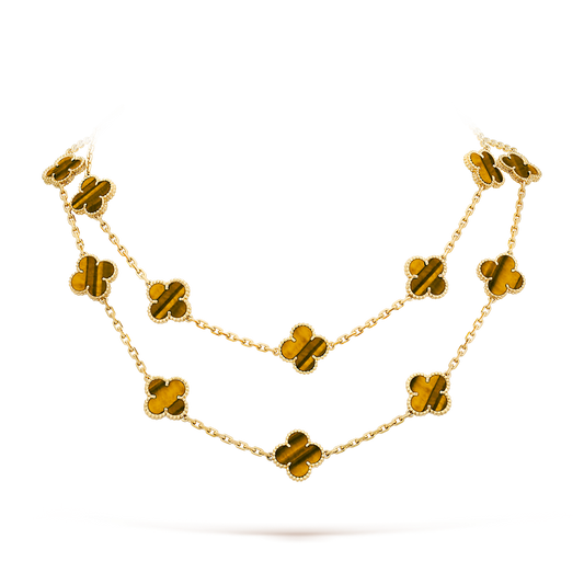 [LuckyStar]CLOVER 20 MOTIFS TIGER EYE ROSE GOLD