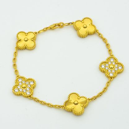 [LuckyStar]KLEE-ARMBAND 5 MOTIVE GOLD DIAMANT 