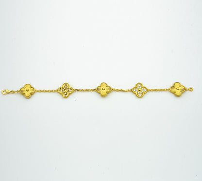 [LuckyStar]KLEE-ARMBAND 5 MOTIVE GOLD DIAMANT 