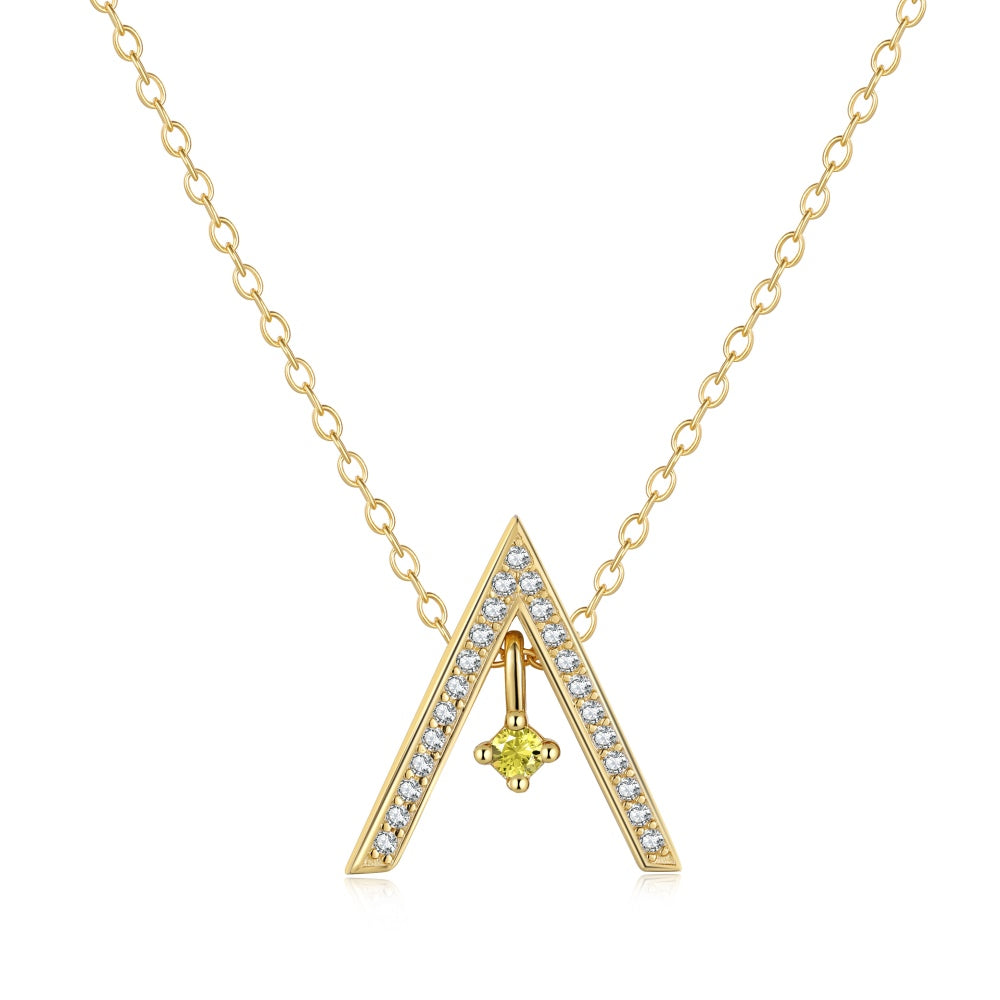 [LuckyStar]Sparkling "A" Shape Necklace