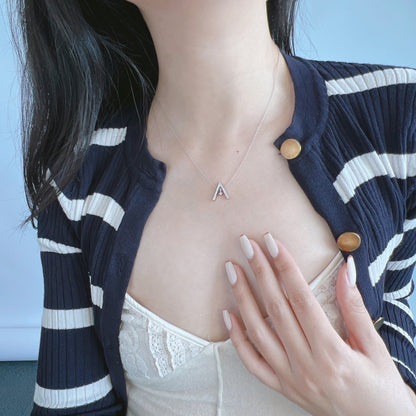 [LuckyStar]Sparkling "A" Shape Necklace