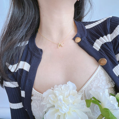 [LuckyStar]Sparkling "A" Shape Necklace