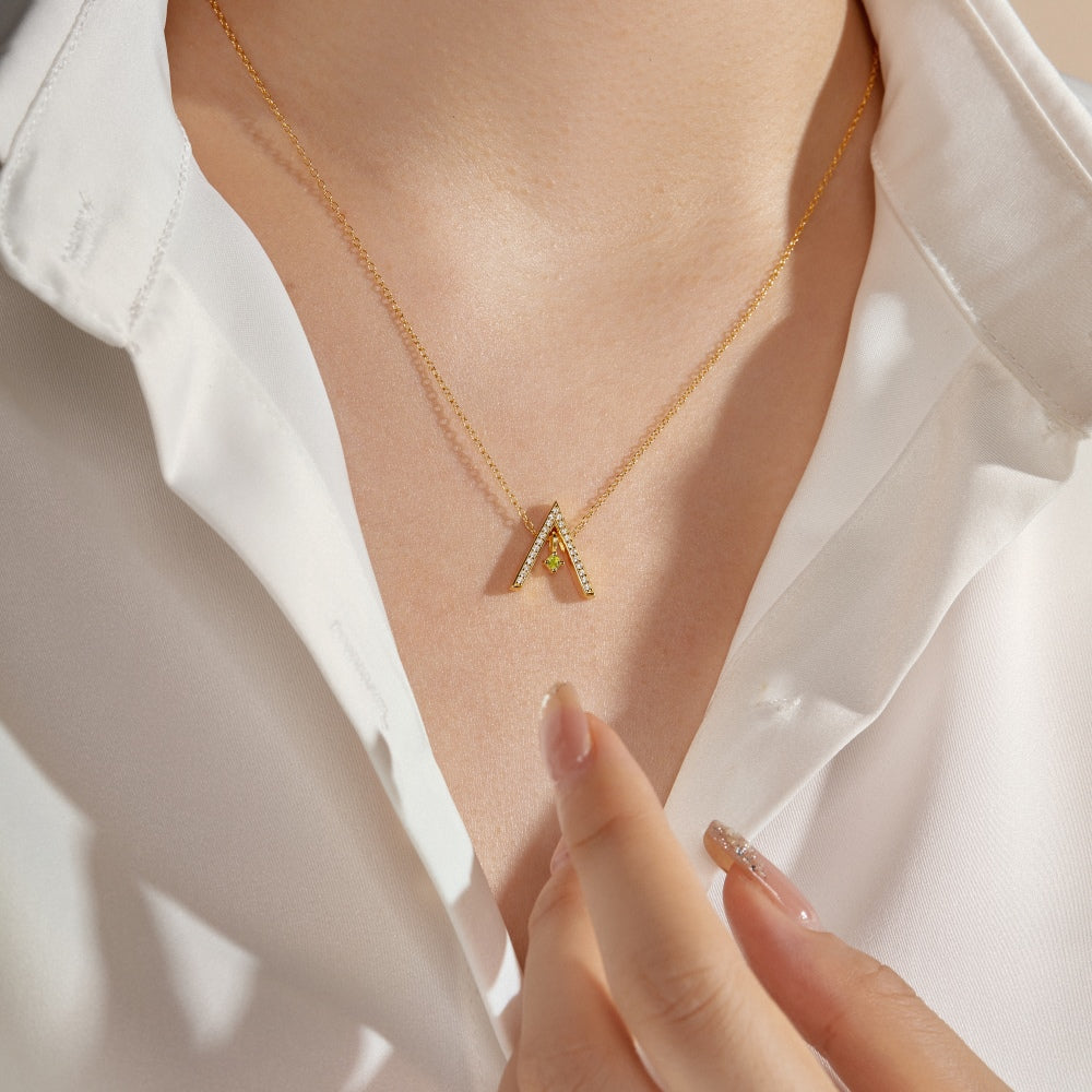 [LuckyStar]Sparkling "A" Shape Necklace