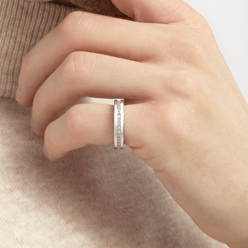 [LuckyStar]ZERO 1 EINBAND-RING MIT DIAMANTEN AUF DEM SPIRALRING