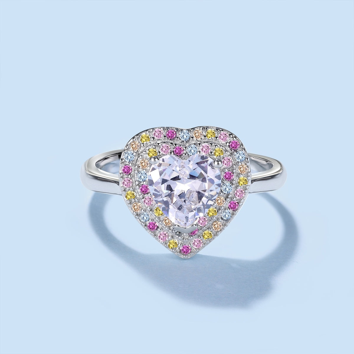 [LuckyStar]Delicate Ebullient Heart Shape Wedding Ring