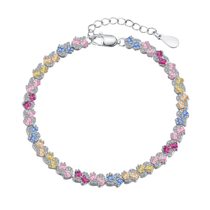 [LuckyStar]Ornate Colorful Flower Shape Party Bracelet