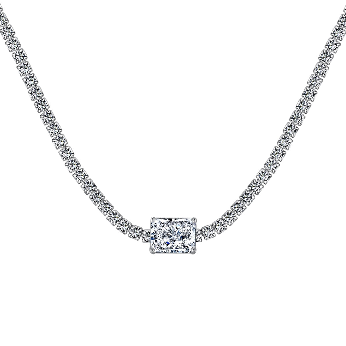 [LuckyStar]2.0 carat Ornate Emerald Cut Necklace