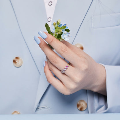 [LuckyStar]Delicate Vibrant Emerald Cut Daily Ring