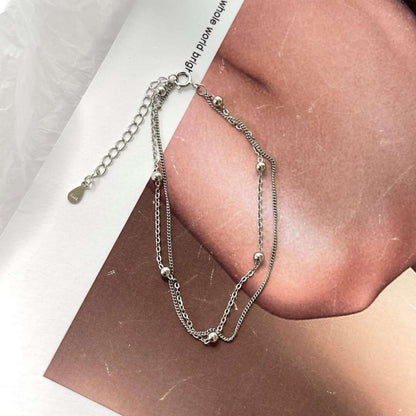 [LuckyStar]Delicate Bead Double Layer Bracelet