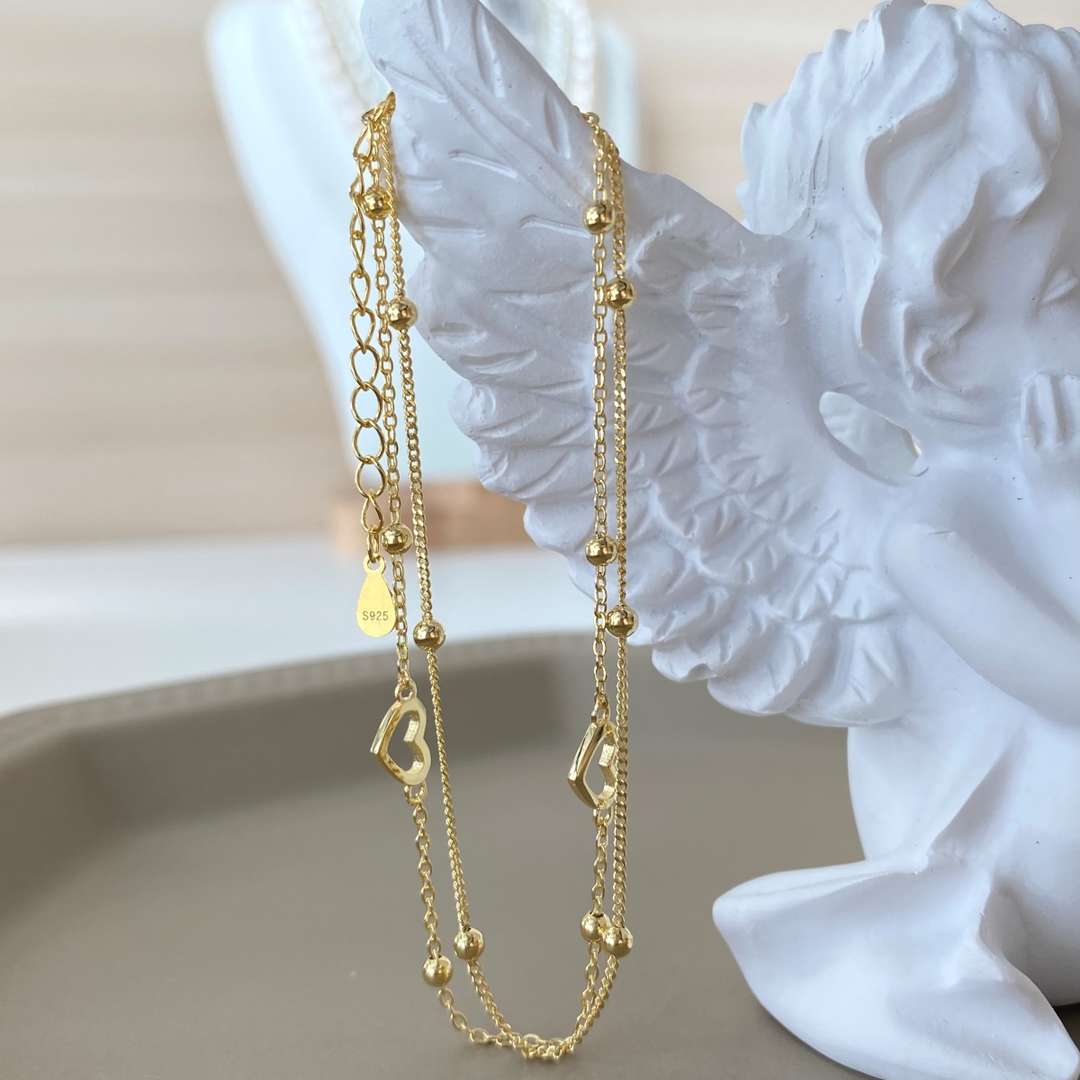 [LuckyStar]Dainty Double Layer Love Heart Bracelet