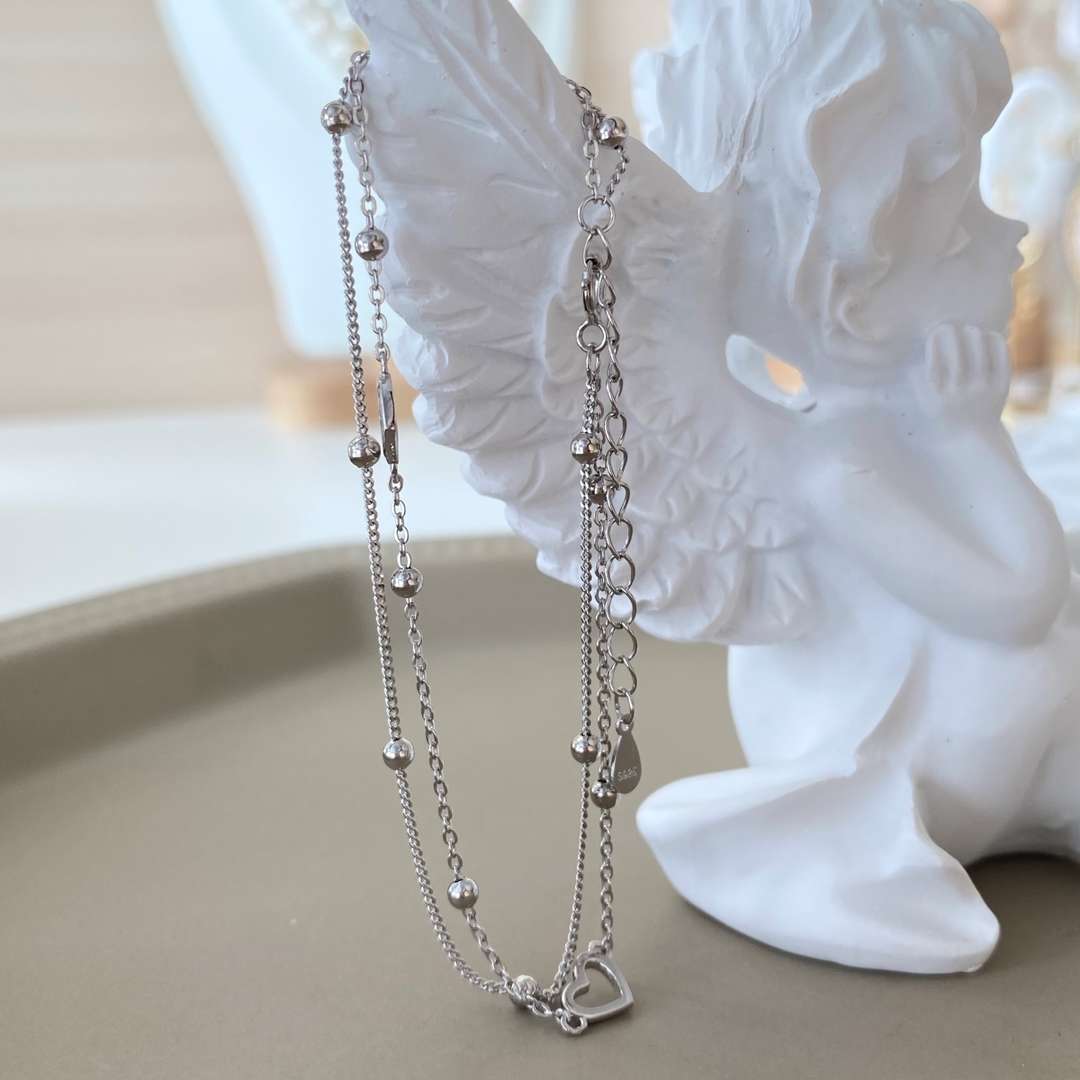 [LuckyStar]Dainty Double Layer Love Heart Bracelet