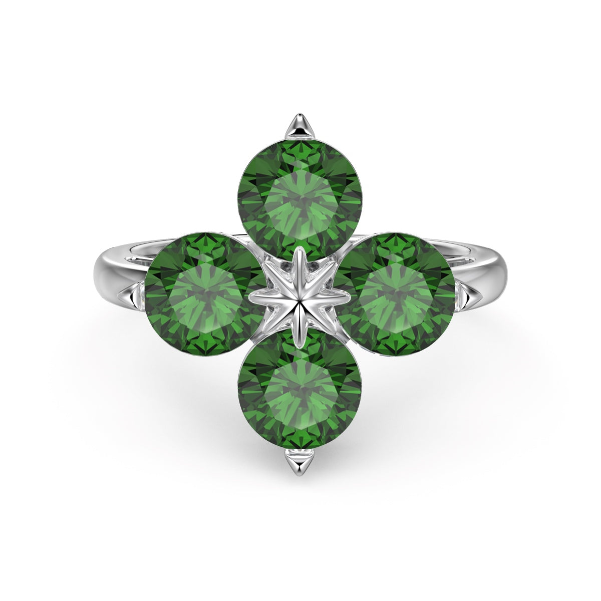 [LuckyStar]Four-Leaf Clover Eight-Pointed Star Ring