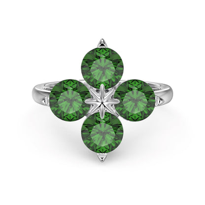 [LuckyStar]Four-Leaf Clover Eight-Pointed Star Ring