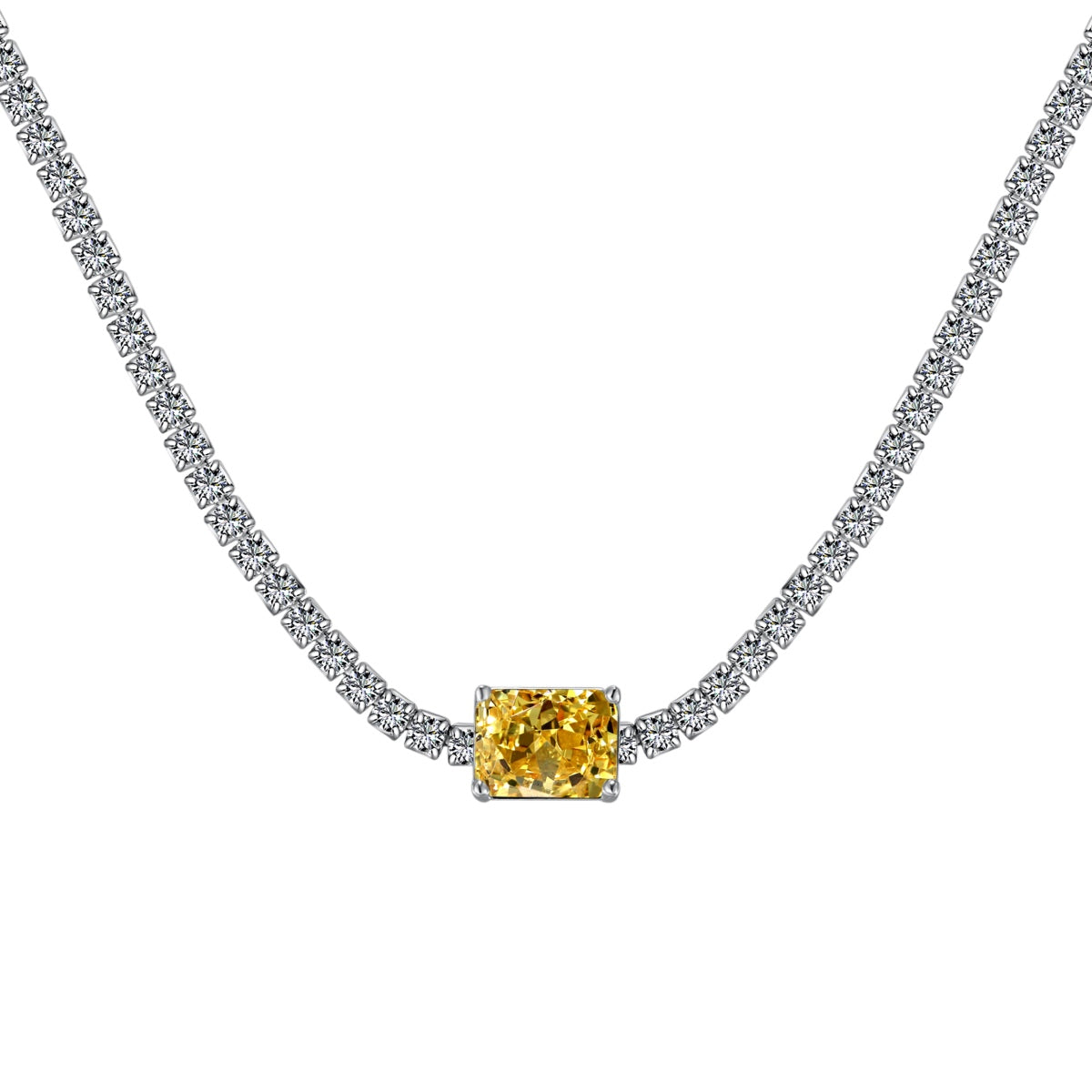 [LuckyStar]2.0 carat Ornate Emerald Cut Necklace