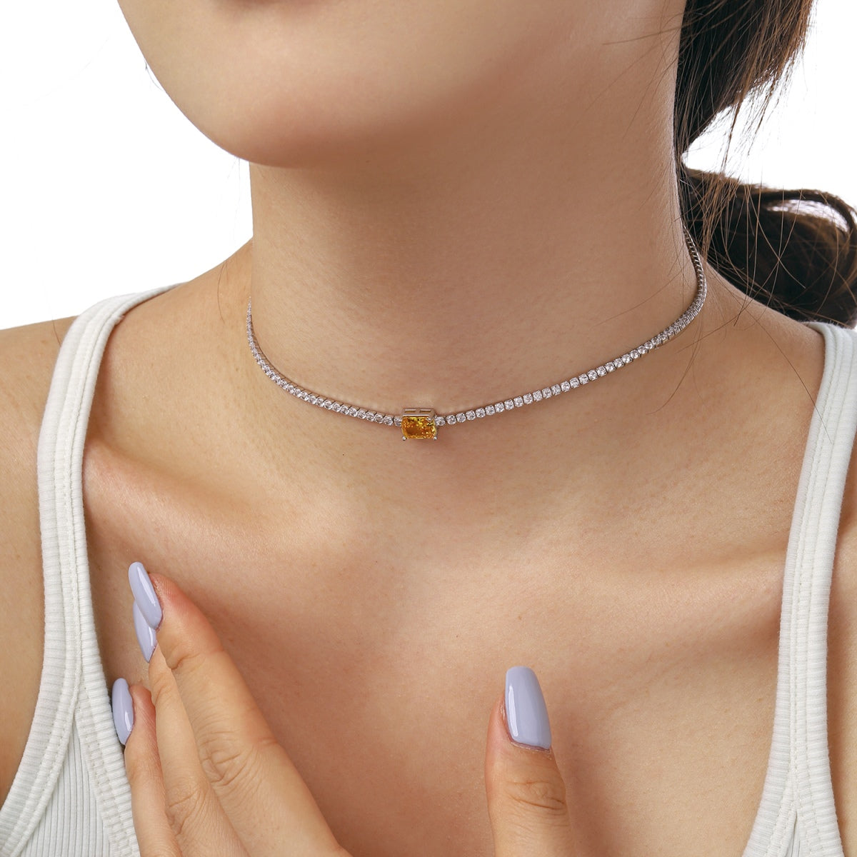 [LuckyStar]2.0 carat Ornate Emerald Cut Necklace