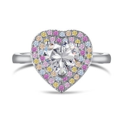 [LuckyStar]Delicate Ebullient Heart Shape Wedding Ring