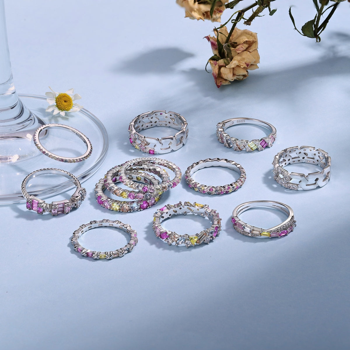 [LuckyStar]Unique Scintillating Round Cut Daily Ring