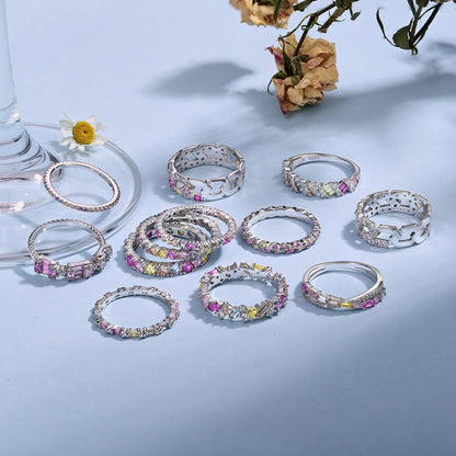 [LuckyStar]Unique Scintillating Round Cut Daily Ring