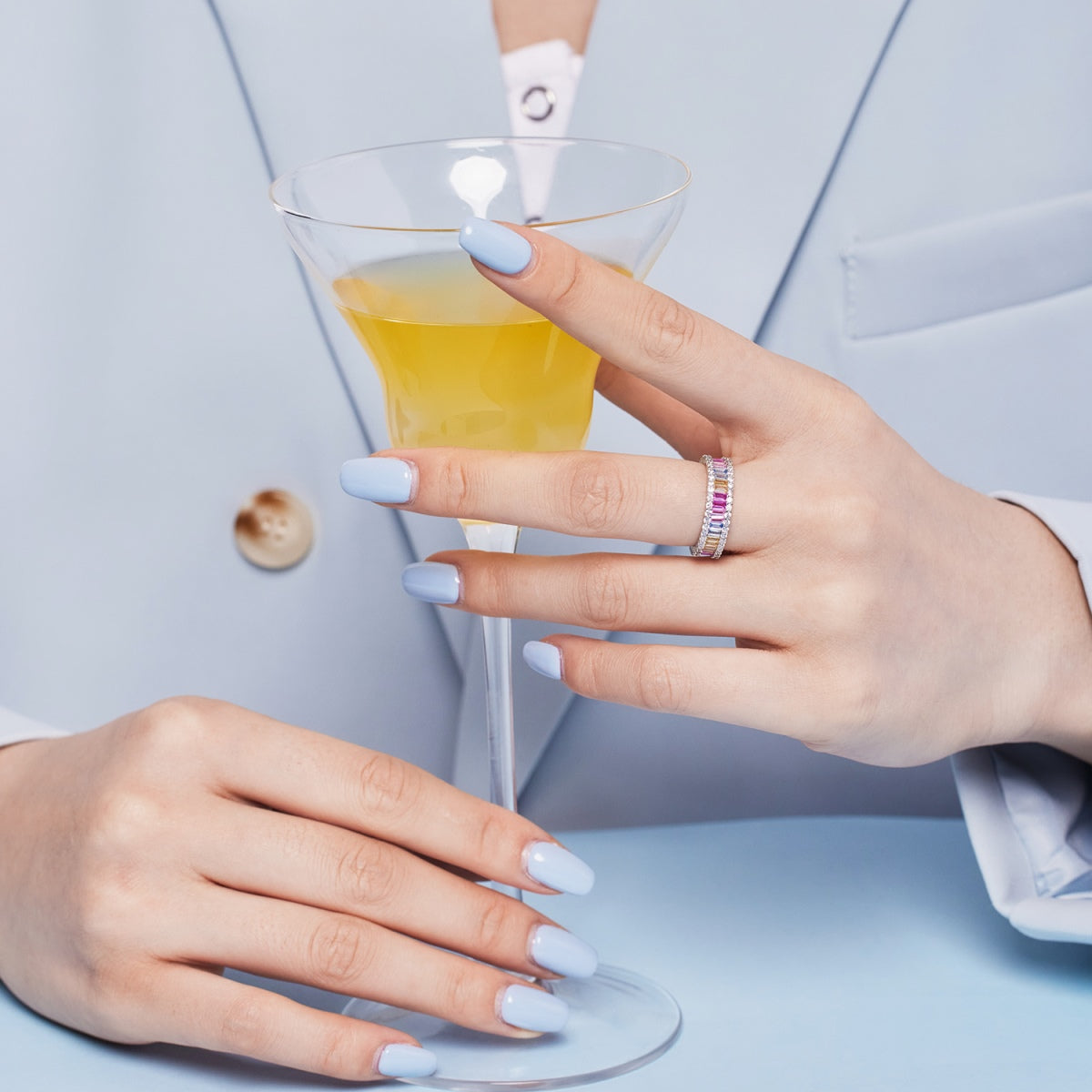 [LuckyStar]Dainty Kaleidoscopic Emerald Cut Daily Ring