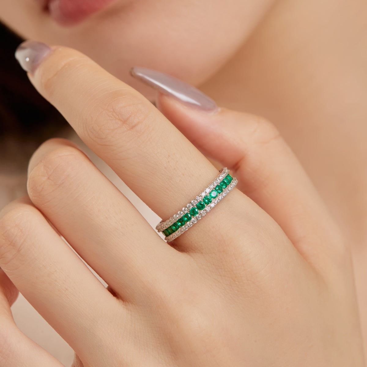 [LuckyStar]Delicate Colorful Round Cut Daily Ring