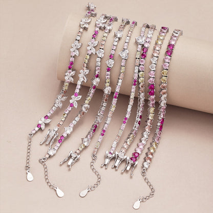 [LuckyStar]Ornate Colorful Butterfly Shape Round Cut Daily Bracelet